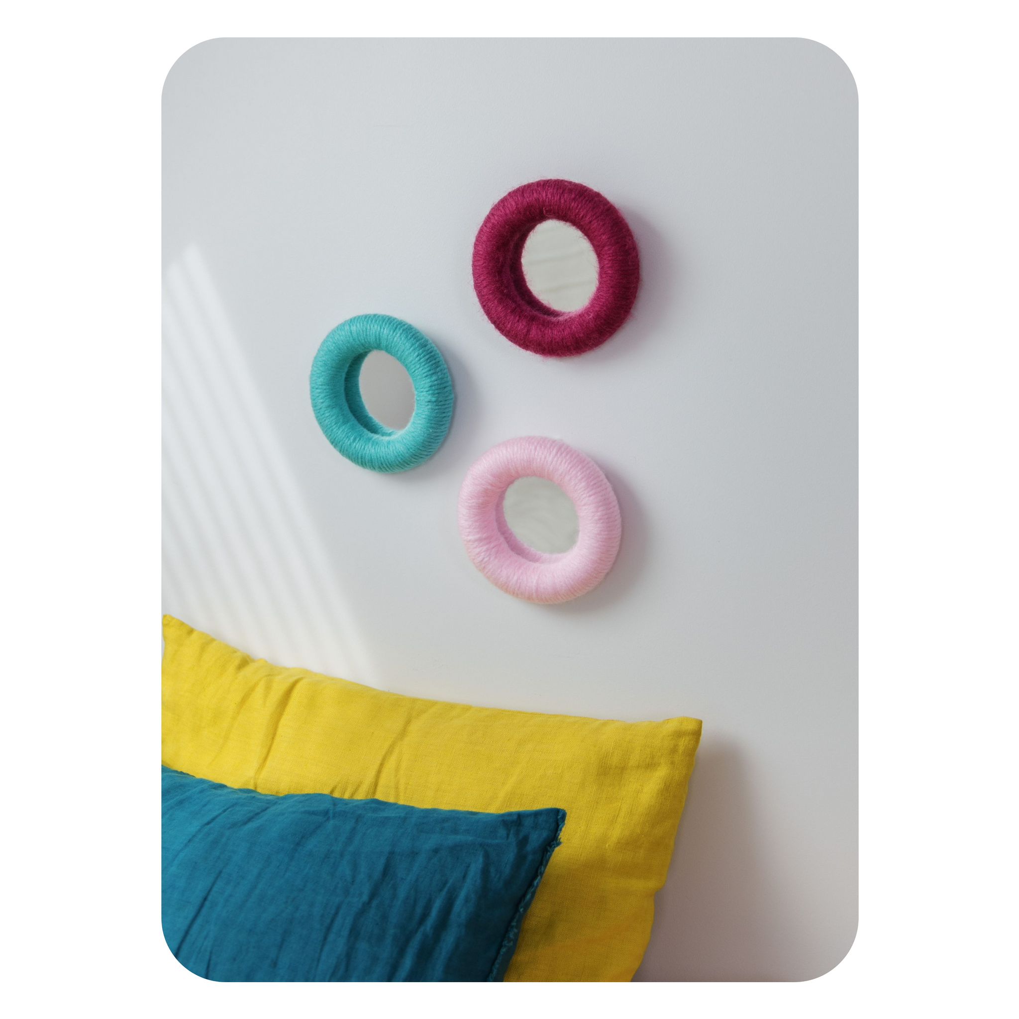 Mini Miroir Rond Magenta