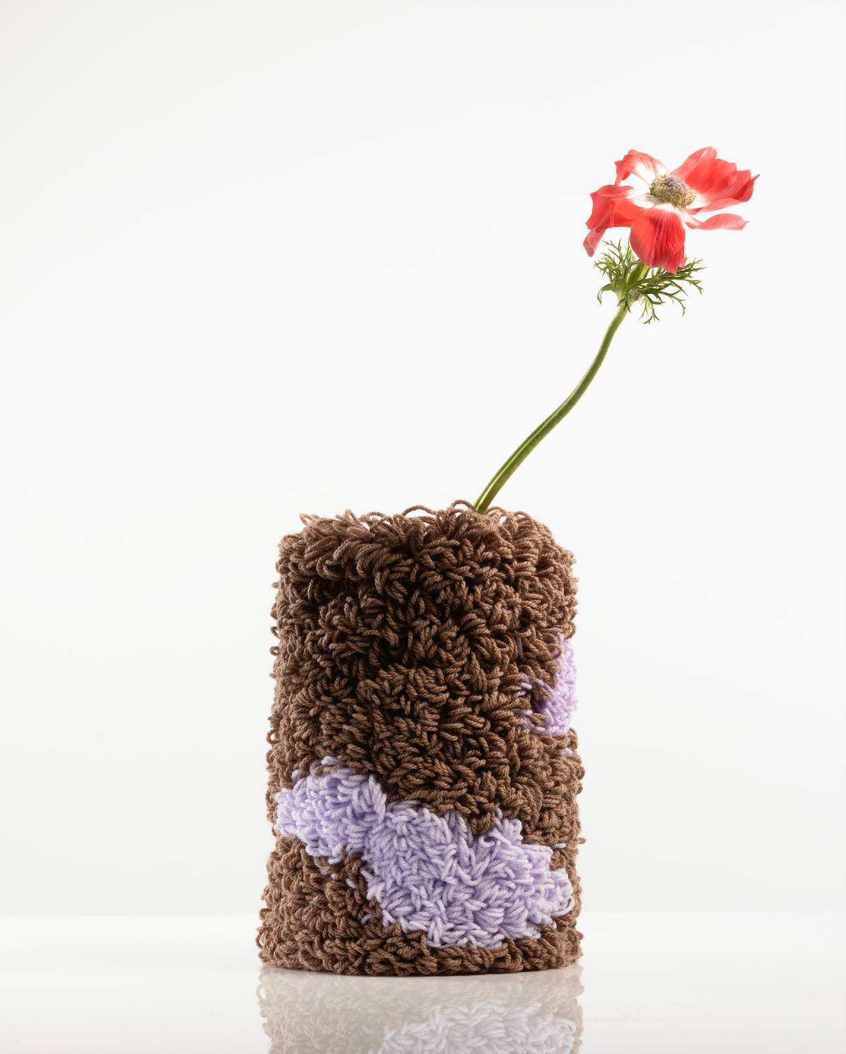 Grand Vase Boucles Marron & Lilas
