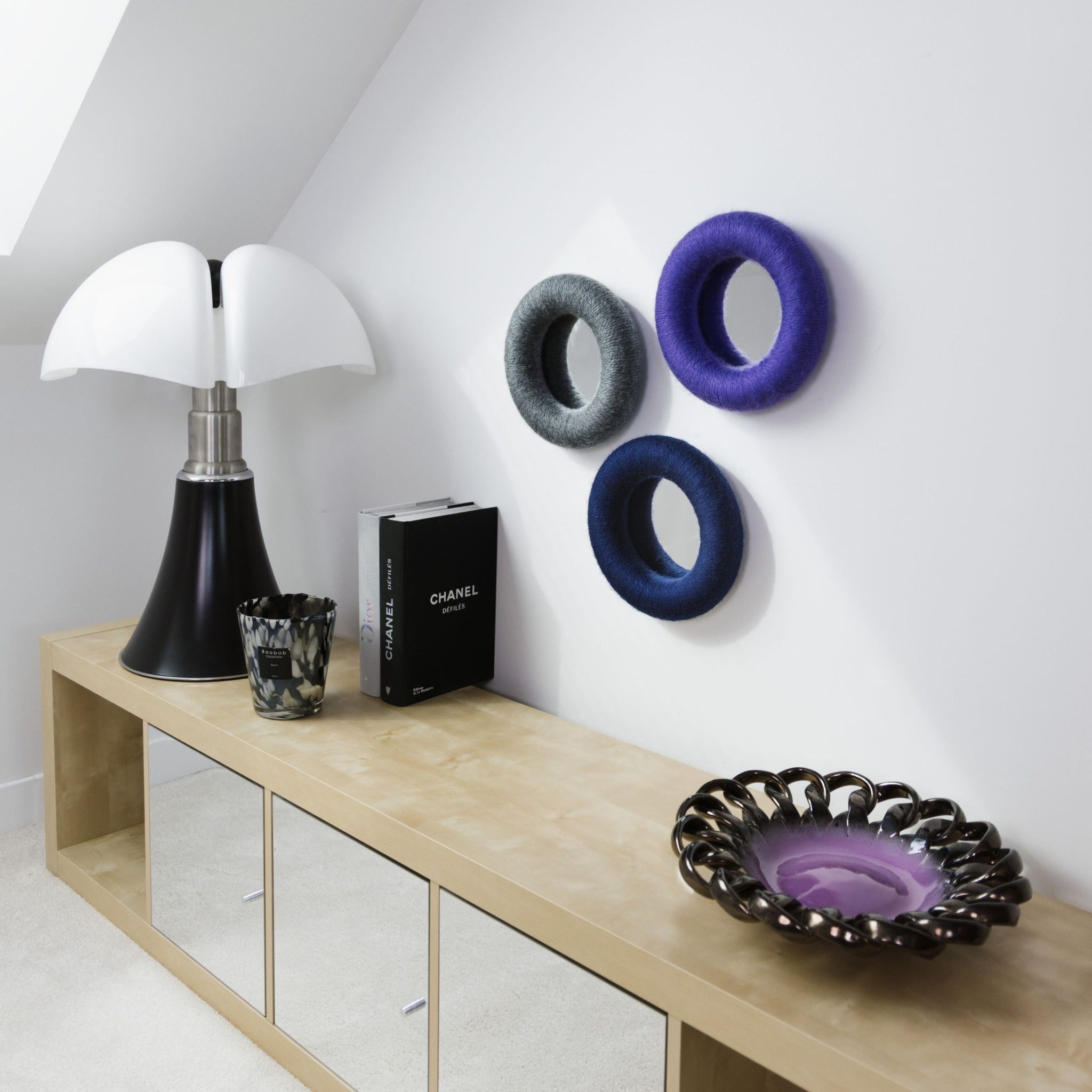 Miroir Rond Gris